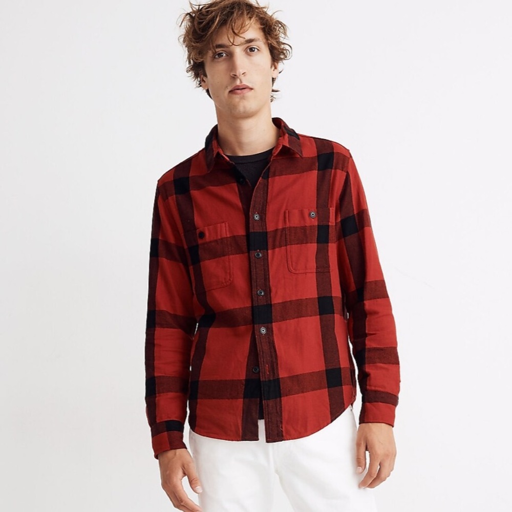 Madewell Heavyweight Twill Long-Sleeve Workshirt in Windowpane